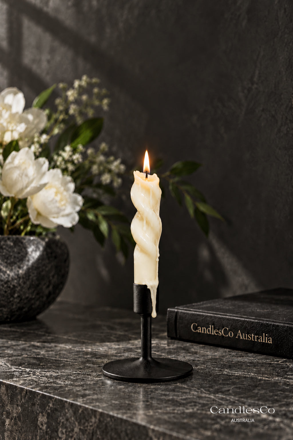 Twisted Spiral Taper Candle – Handmade Decorative Soy Candle