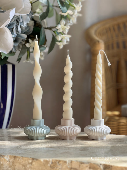 Ribbed Candlestick Holder