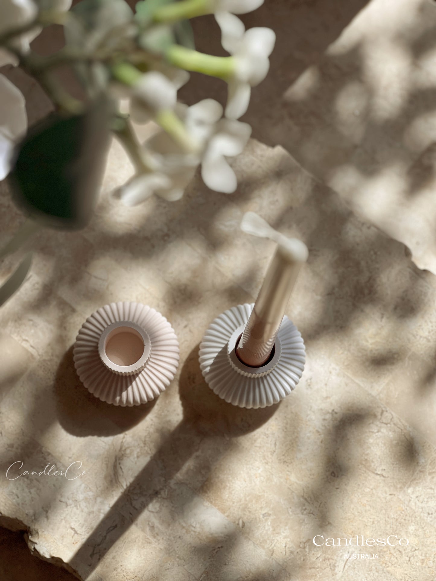 Ribbed Candlestick Holder