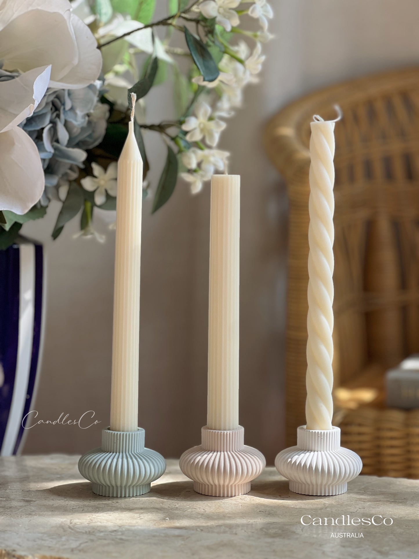 Ribbed Candlestick Holder