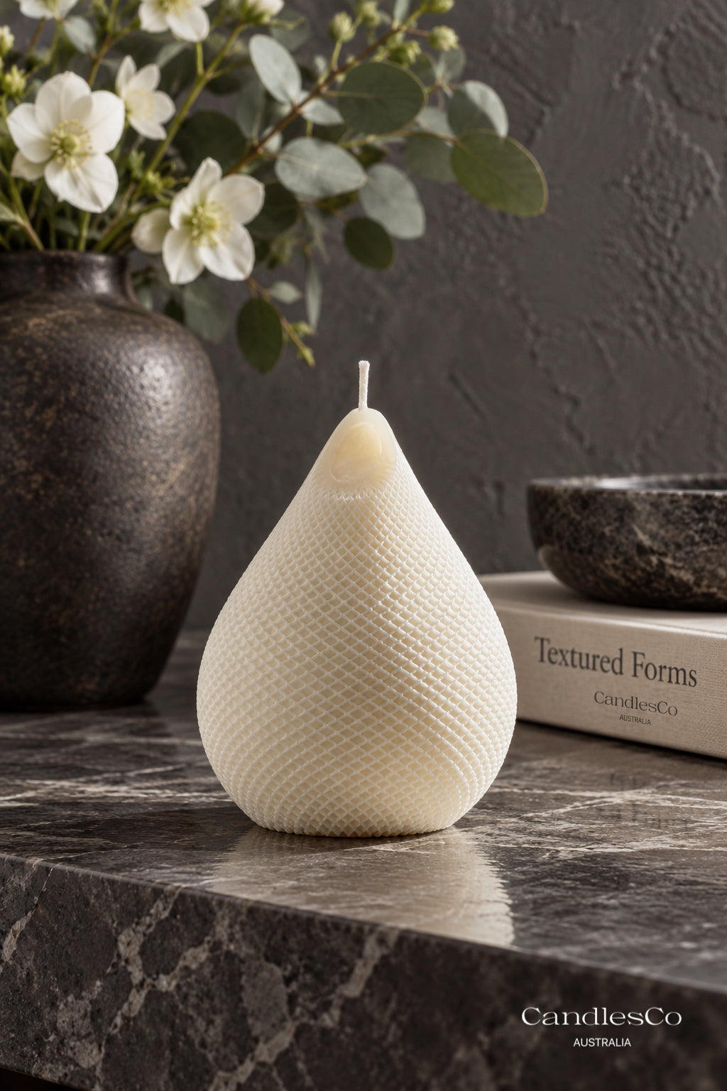 Textured Pear Candle – Handmade Sculptural Soy Candle | Modern Fruit Home Décor