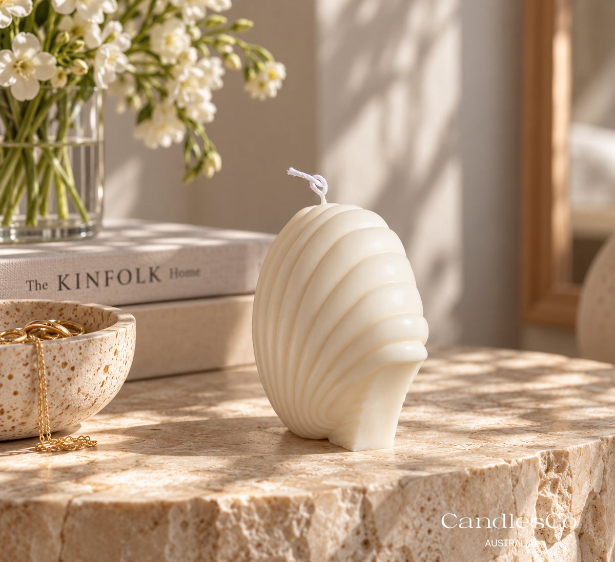 Scallop Shell Candle – Handmade Soy Sculptural Candle