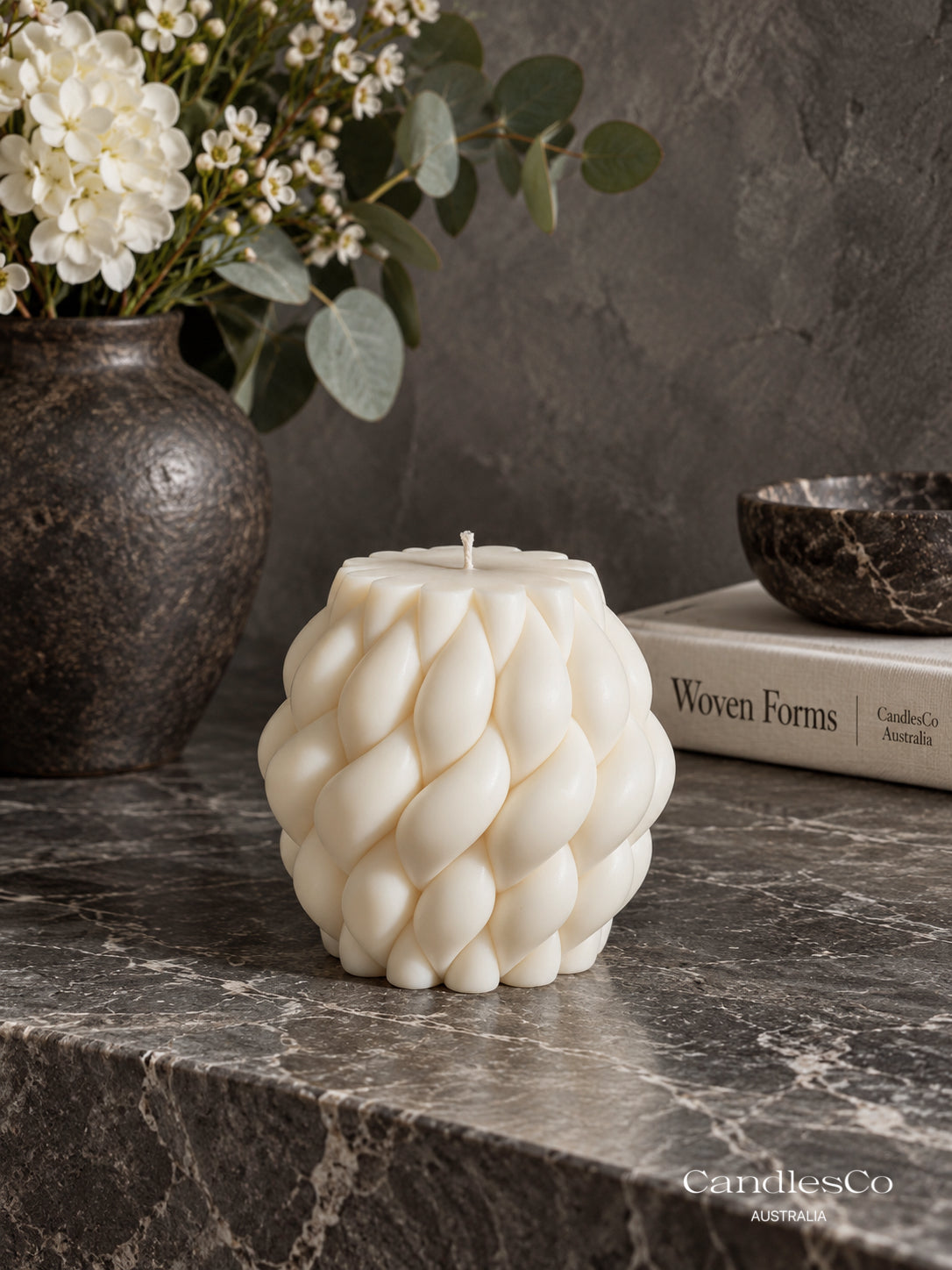 Braided Bubble Candle – Handmade Woven Sculptural Soy Candle | Modern Home Décor