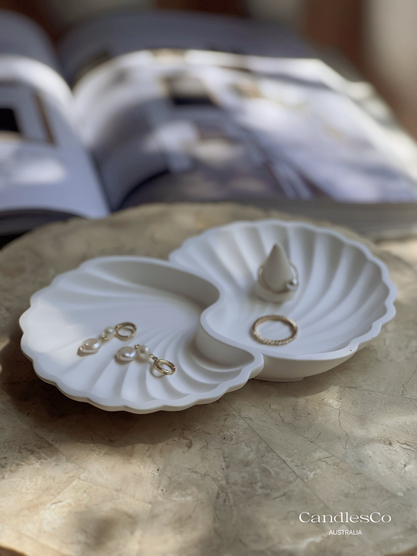 Shell Double Trinket Dish