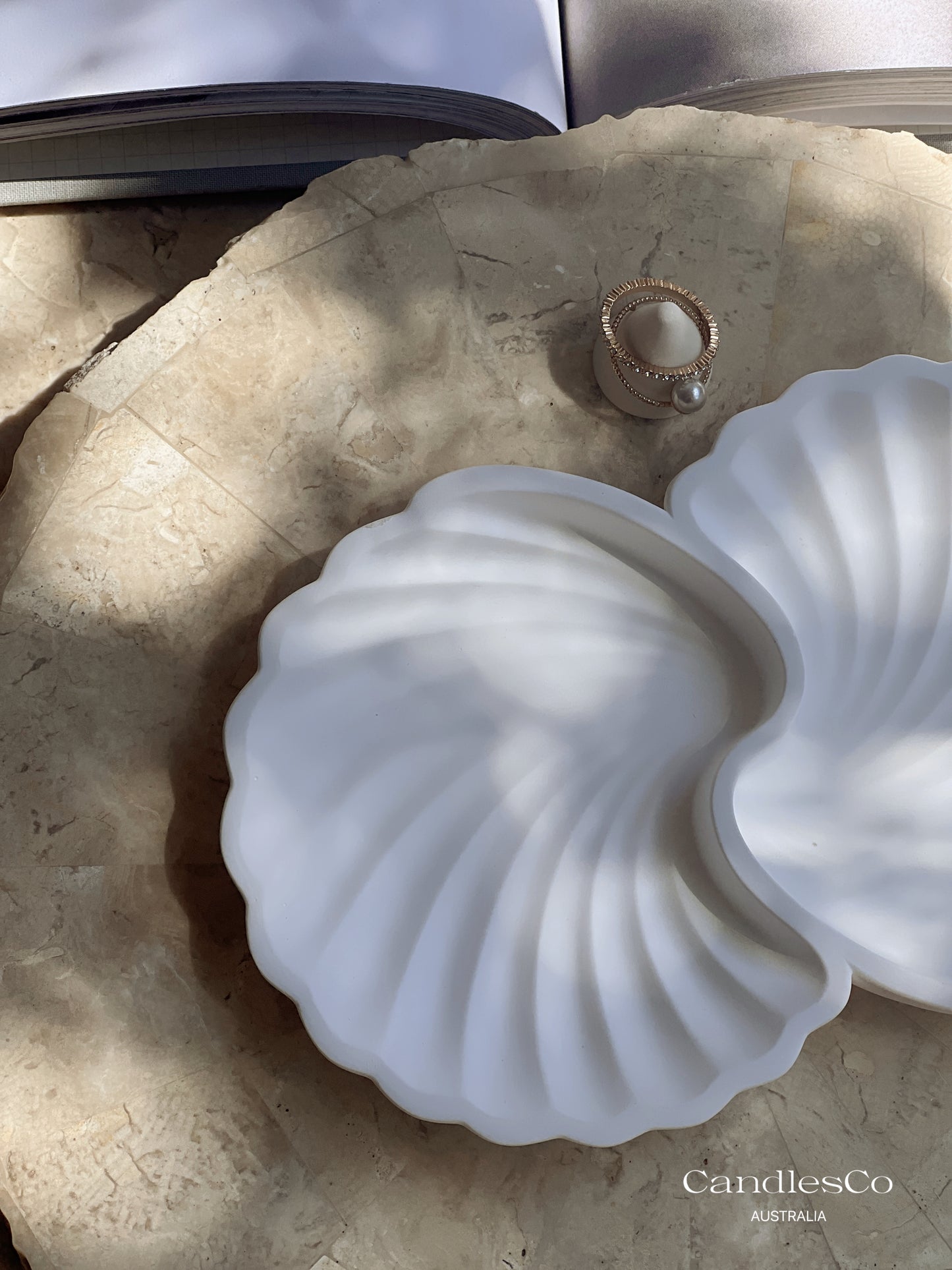 Shell Double Trinket Dish