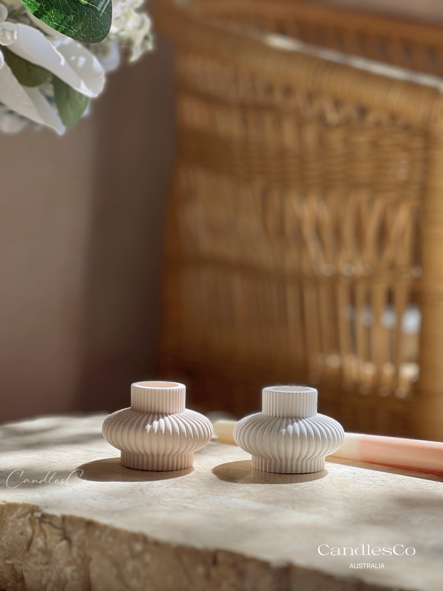 Ribbed Candlestick Holder