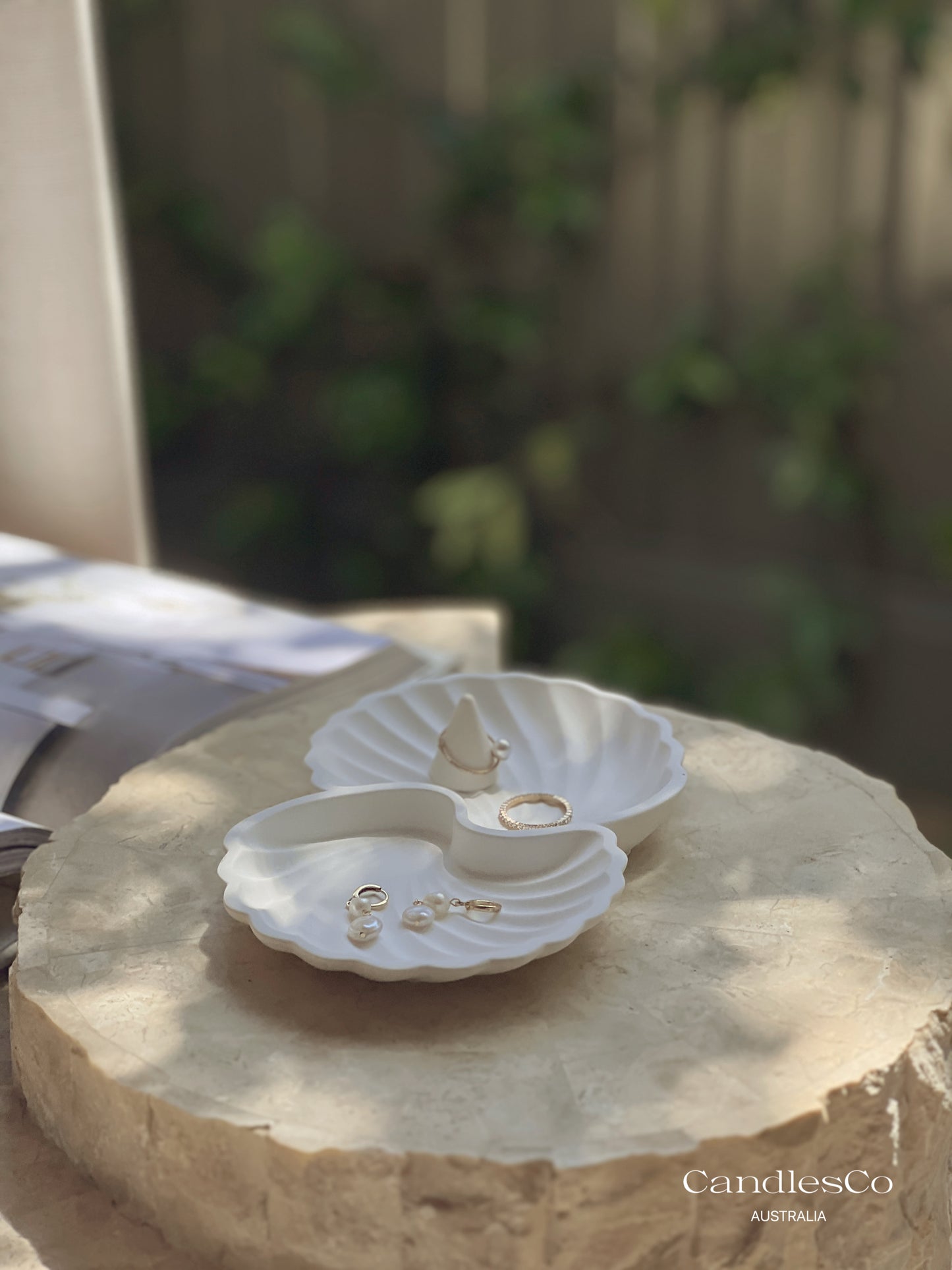 Shell Double Trinket Dish
