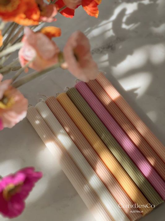 Ribbed Taper Candle