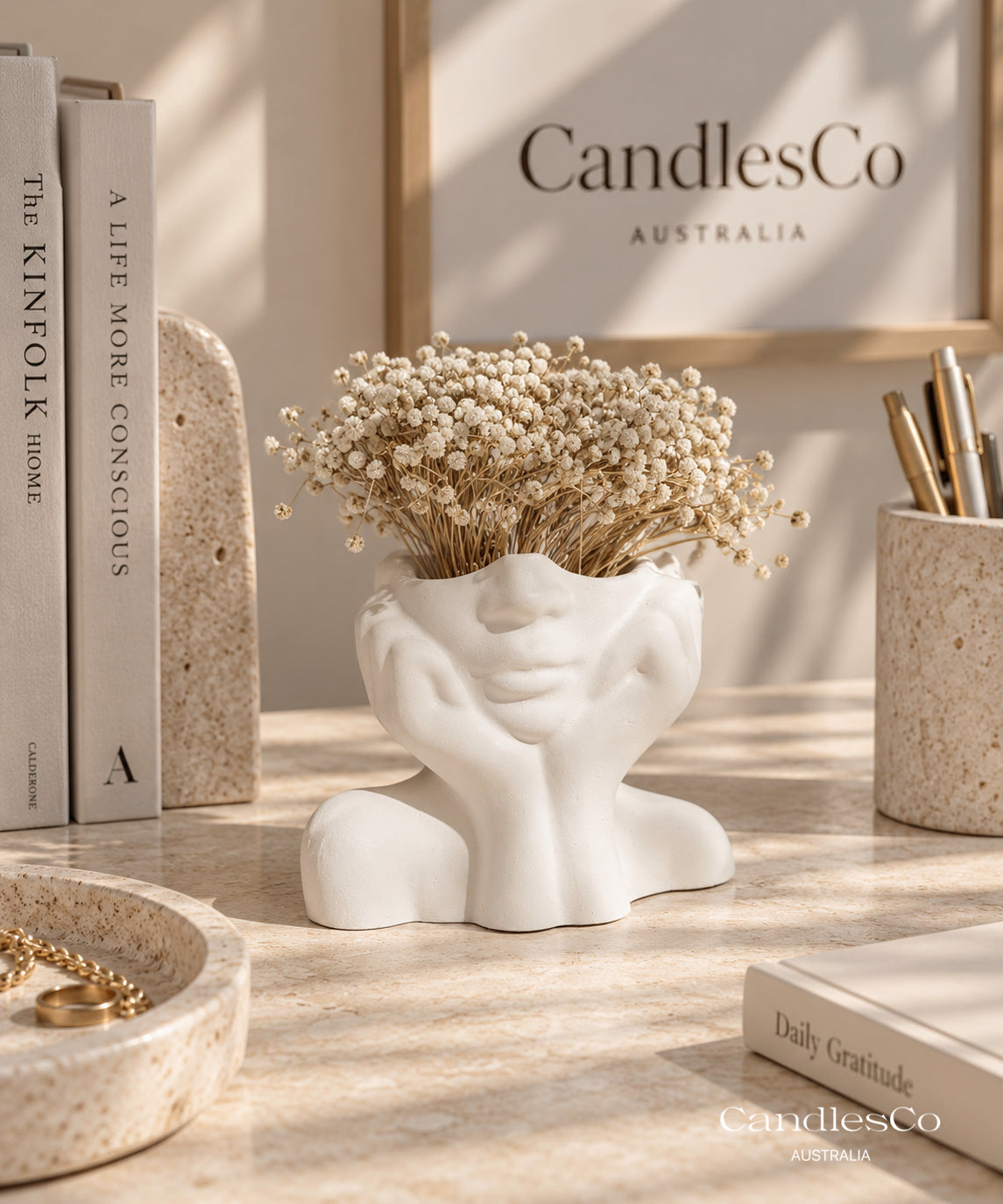 Face Vase | Sculptural Woman Head Vase