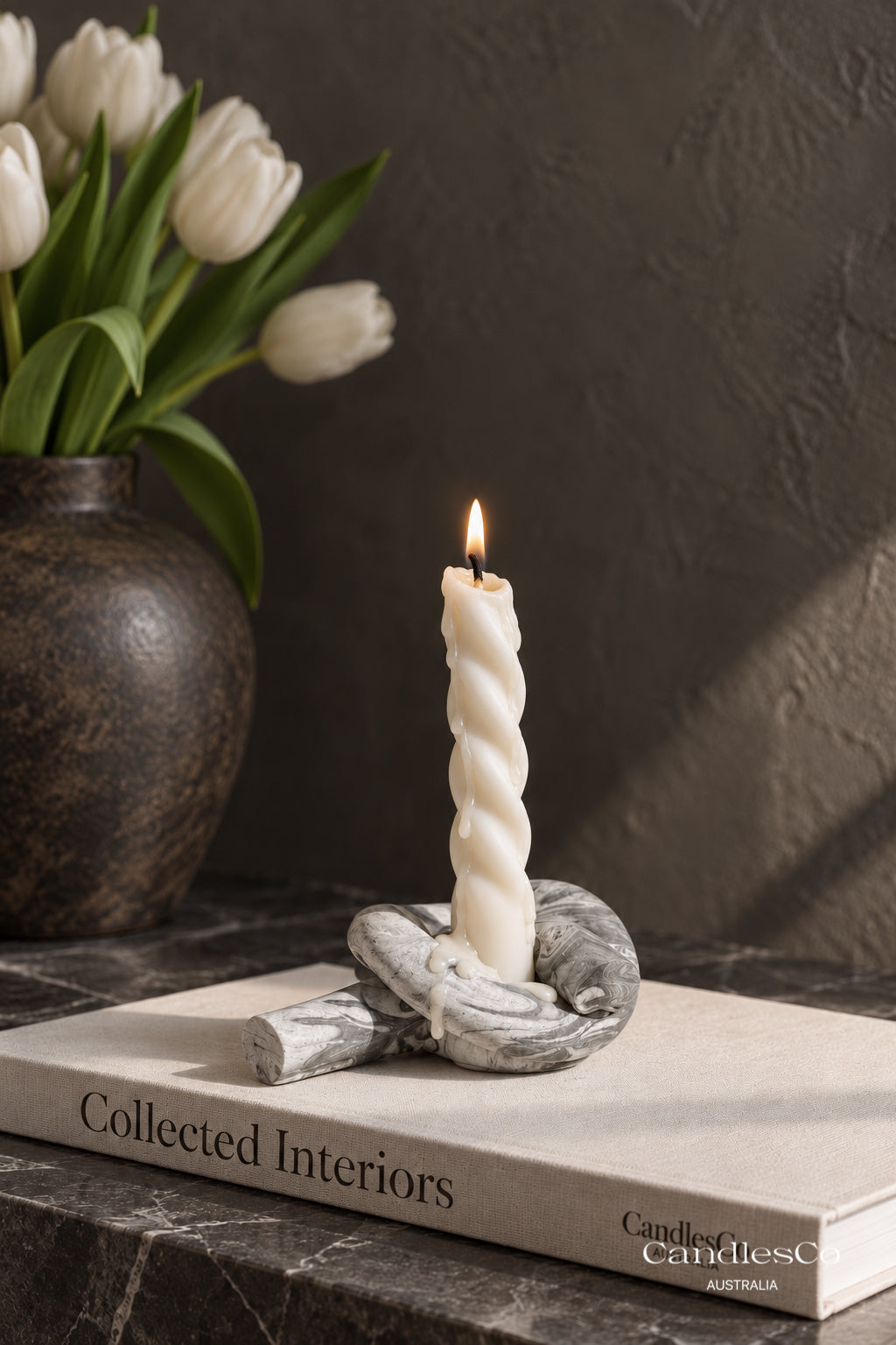 Classic Twisted Taper Candle – Handmade Spiral Soy Candle | Wedding & Home Décor