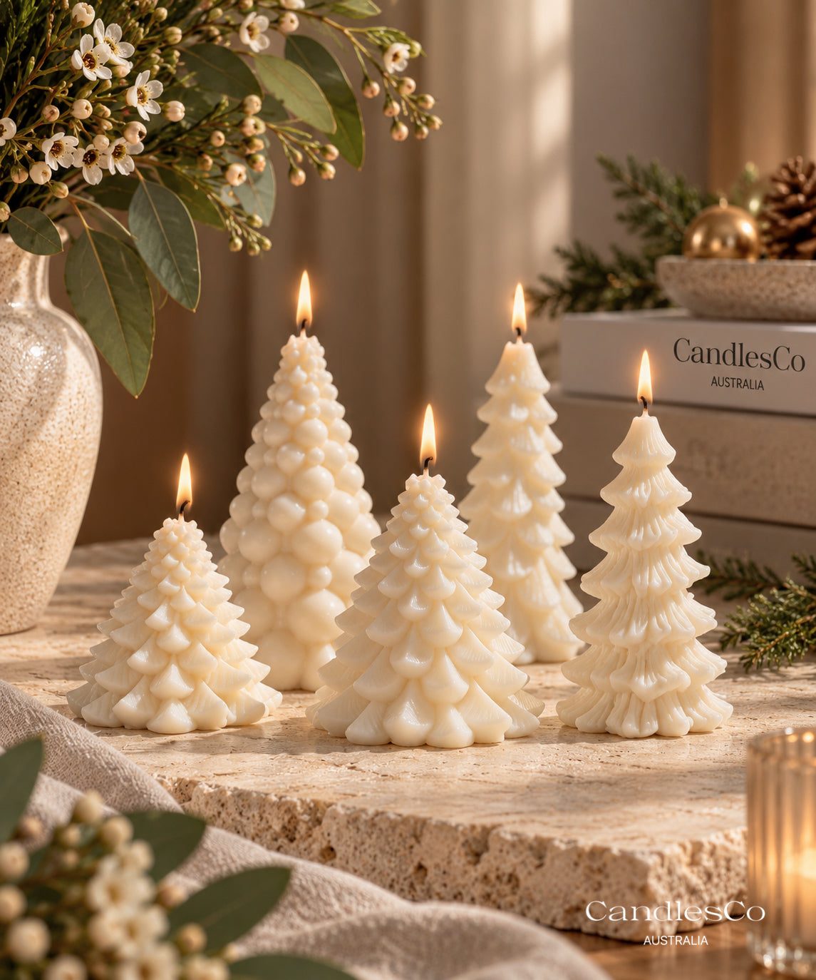 Cascading Christmas Tree Candle – Handmade Soy Christmas Candle