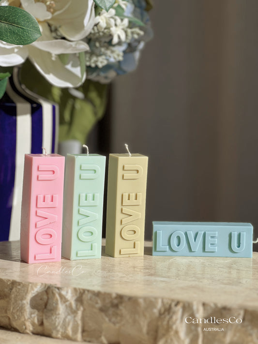 Love U Pillar Candle
