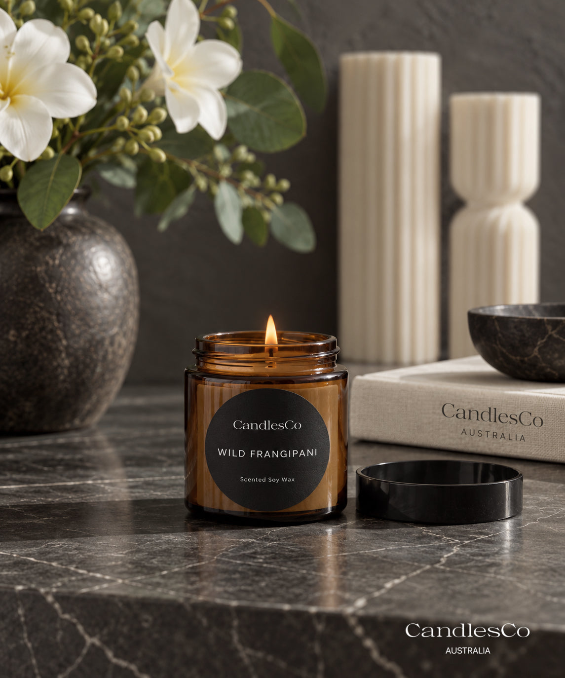 Amber Glass Jar Candle – Handmade Scented Soy Candle | 15 Fragrances | Home Décor & Gift