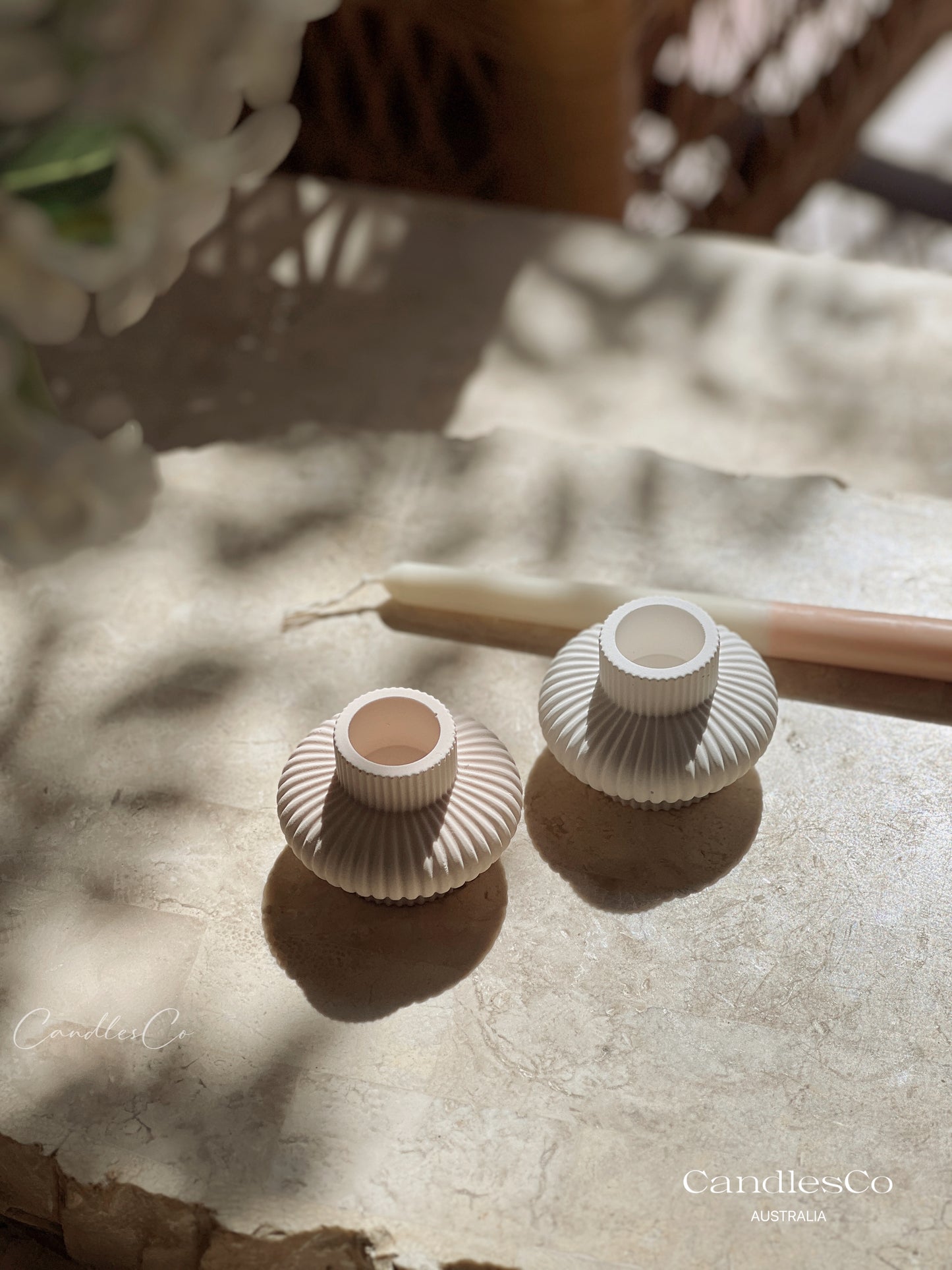 Ribbed Candlestick Holder
