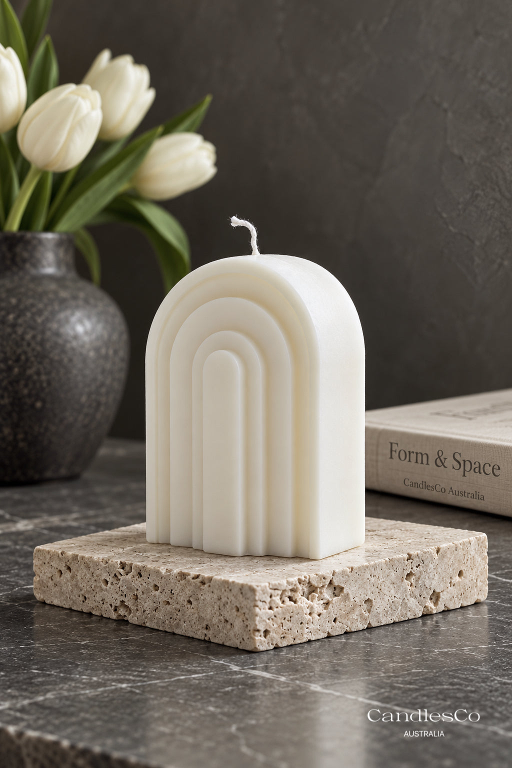 Modern Arch Rainbow Candle – Handmade Sculptural Soy Candle | Minimalist Home Décor