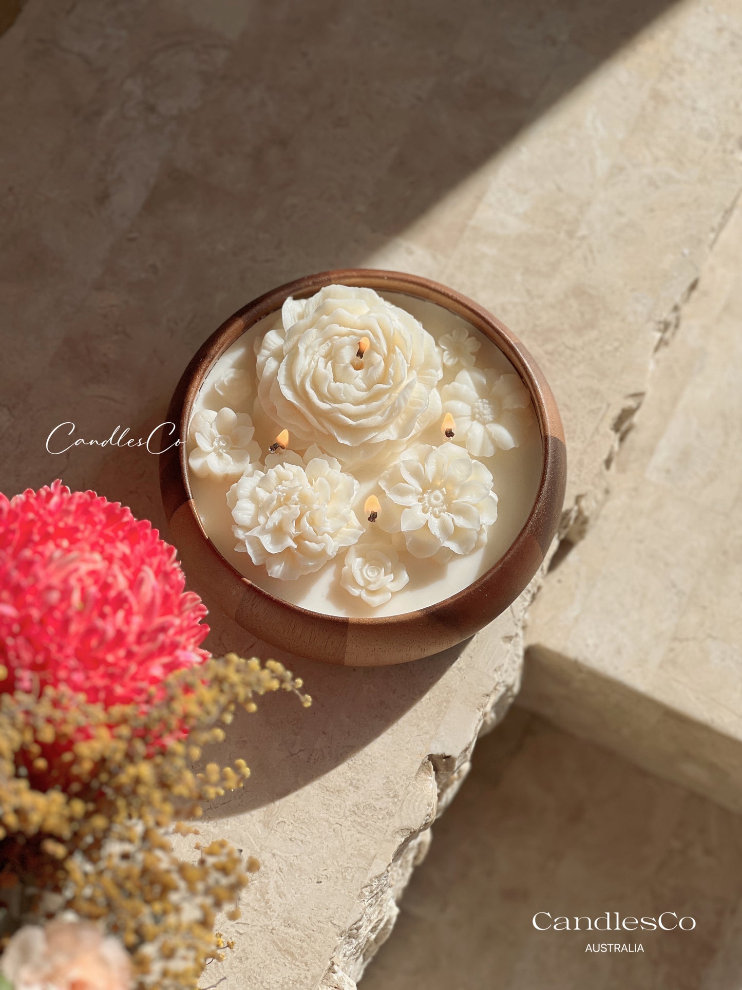 Flowers Acacia Bowl