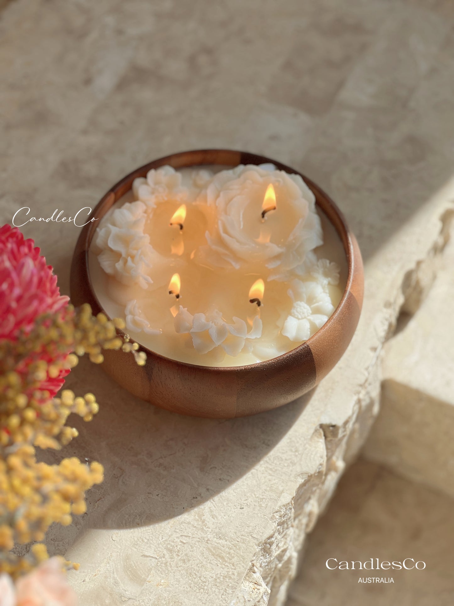 Flowers Acacia Bowl