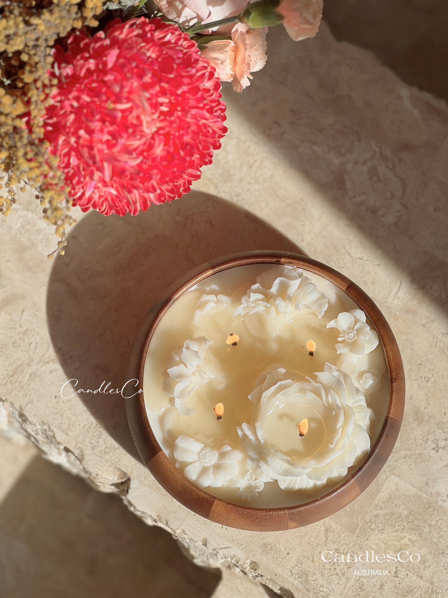 Flowers Acacia Bowl