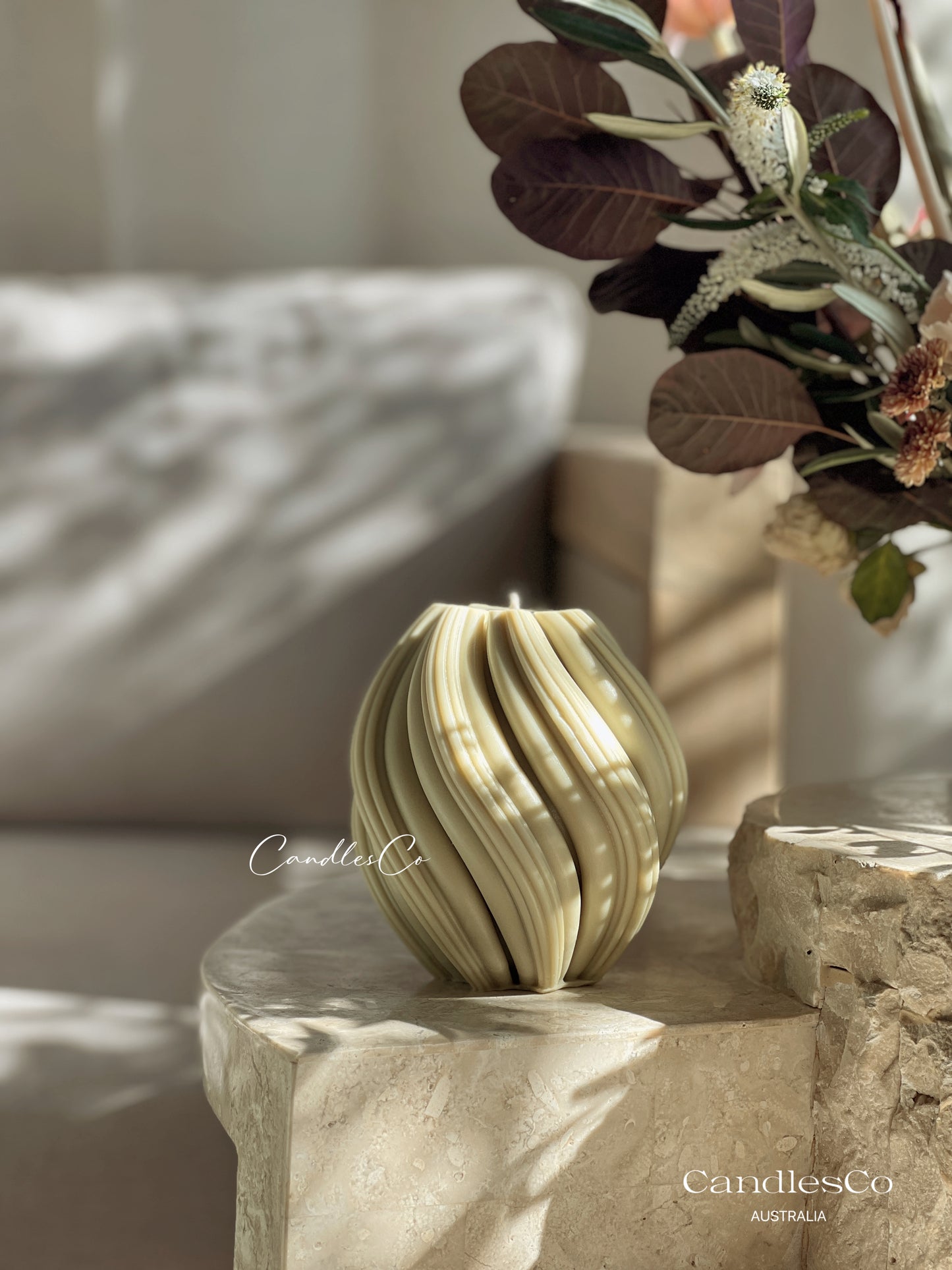 Swirl Sculptural Candle