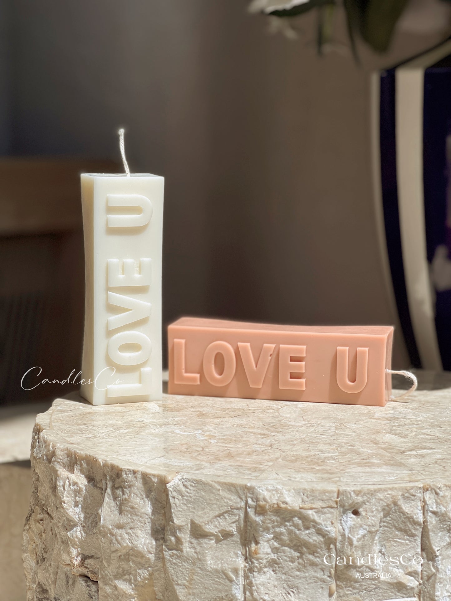 Love U Pillar Candle