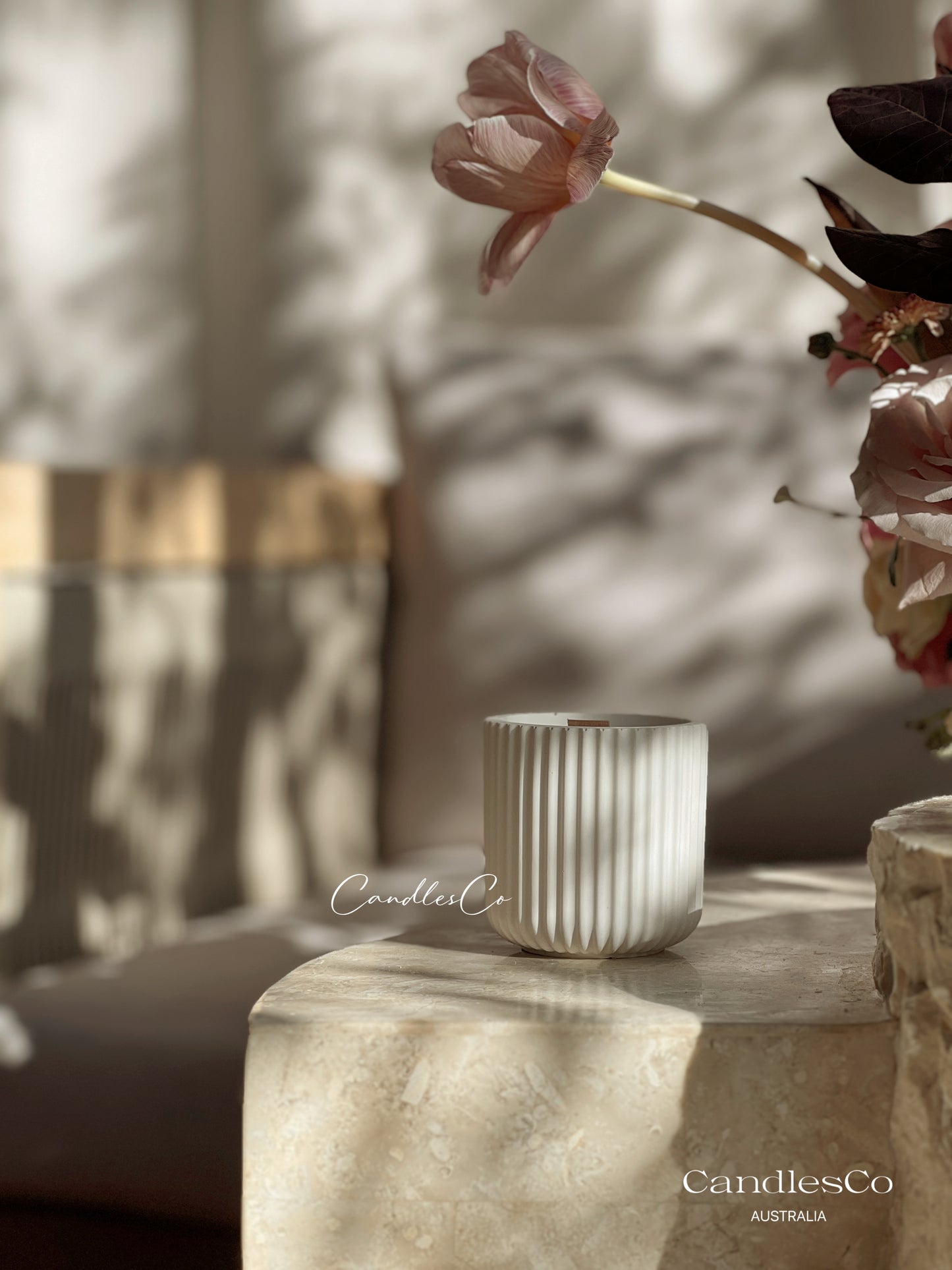 Scented Ribbed Vessel Jar