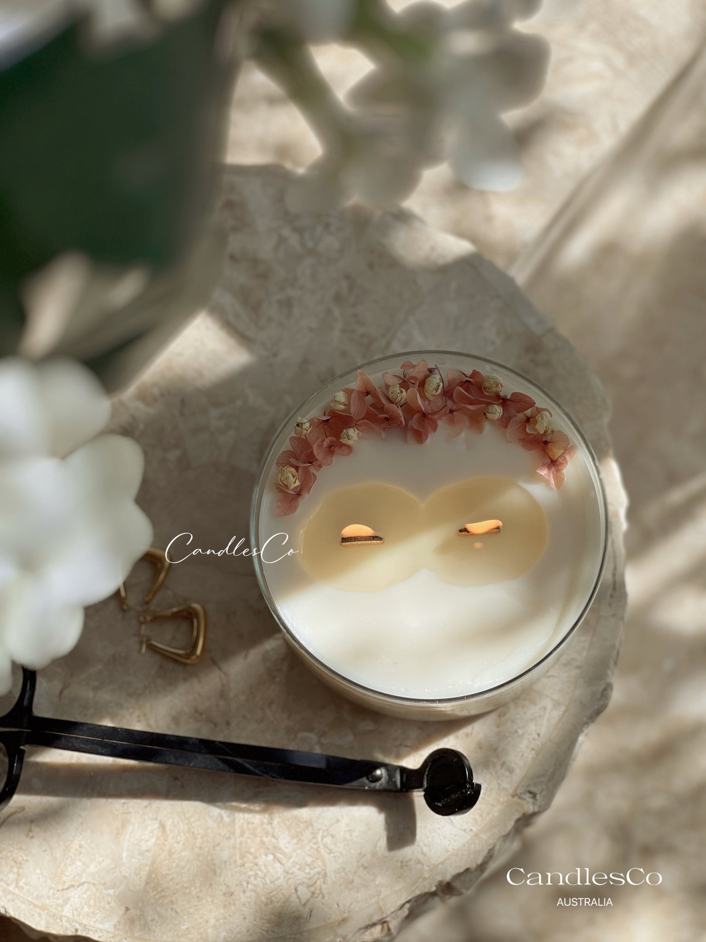 Scented Dried Flowers In Glass Bowl