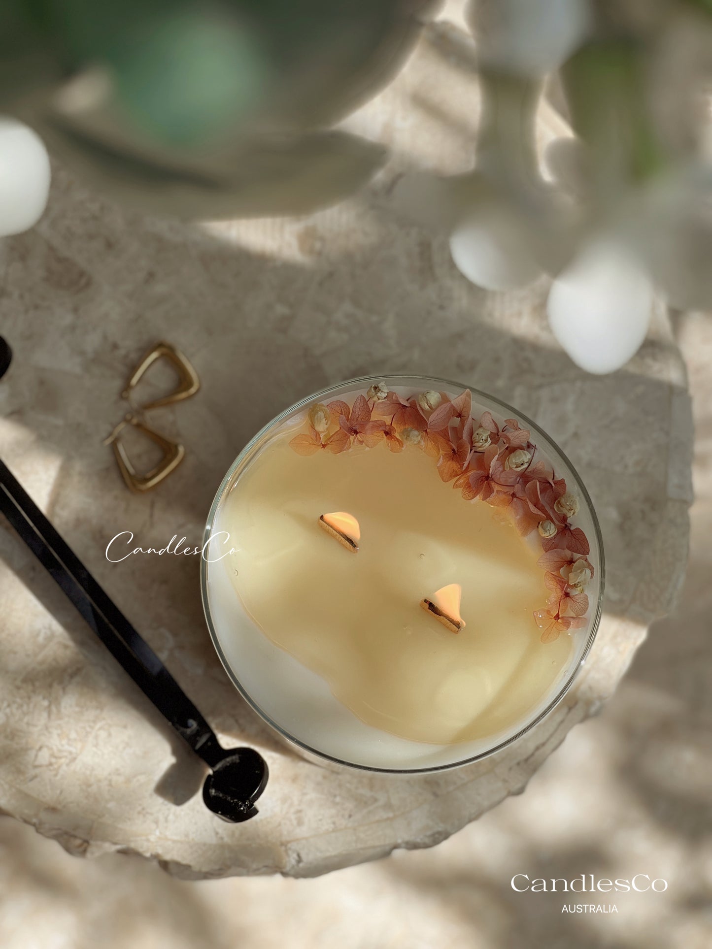 Scented Dried Flowers In Glass Bowl