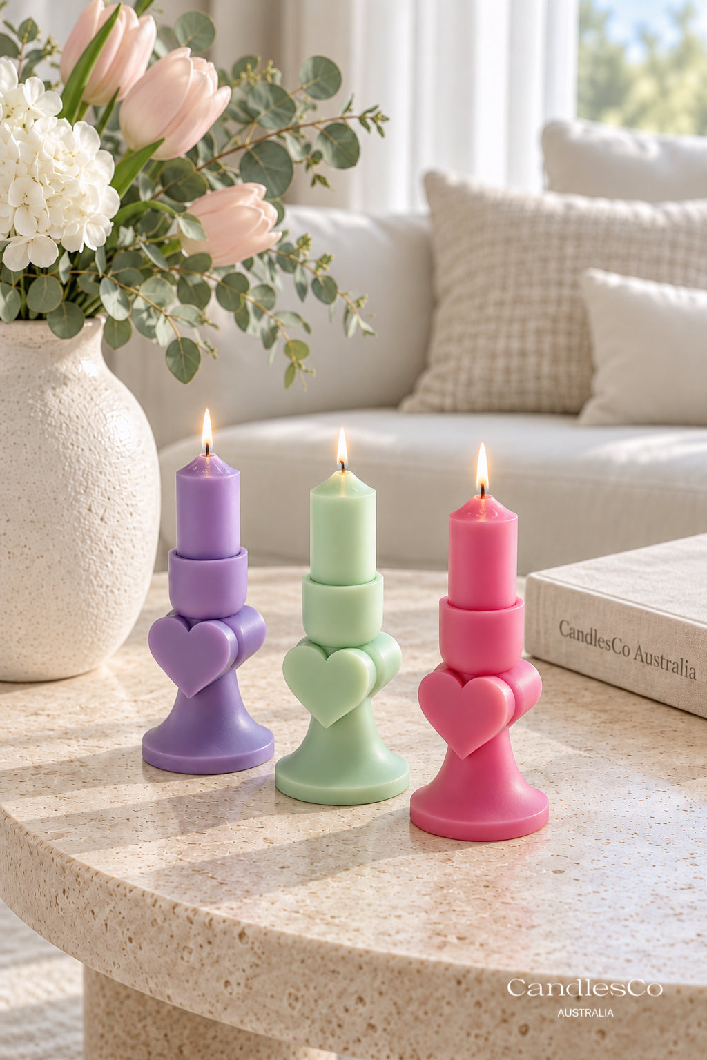 Heart Pedestal Candle – Handmade Romantic Sculptural Soy Candle