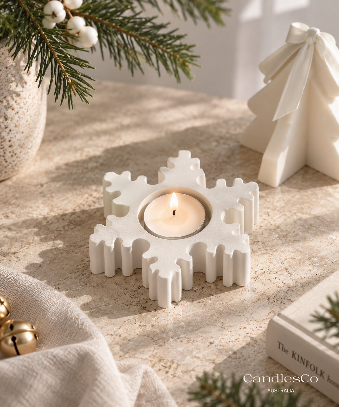 Snowflake Tealight Candle Holder | Christmas Candle Holder