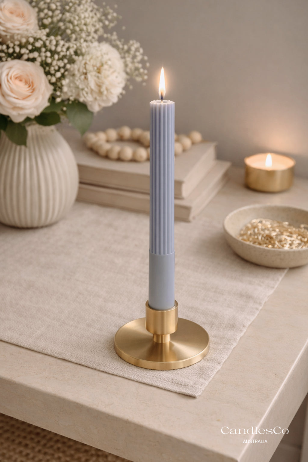 Ribbed Taper Candle