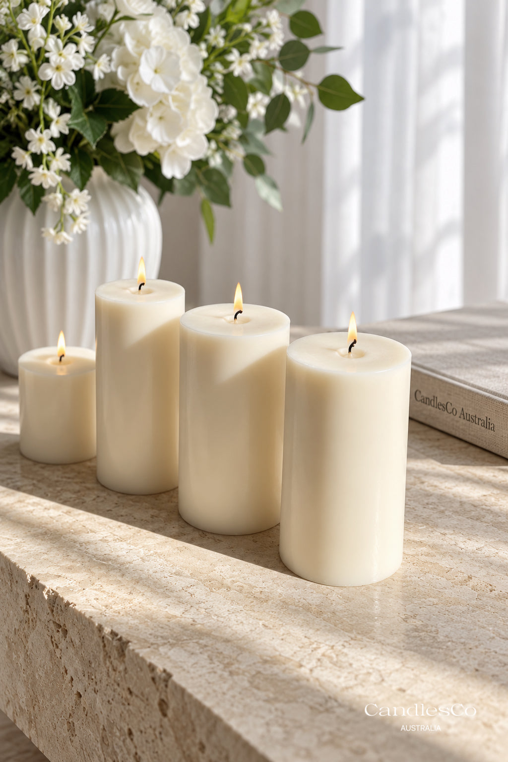 Classic Pillar Candle – Handmade Unscented Soy Candle | 4 Sizes