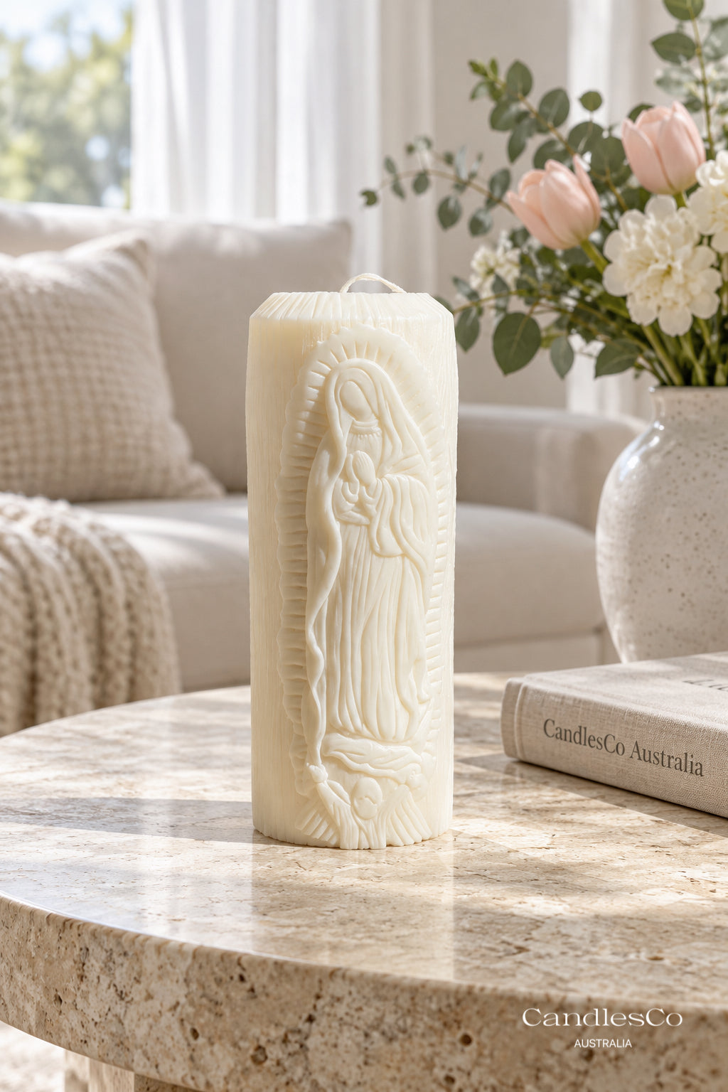 Catholic Religious Pillar Candle – Jesus, Virgin Mary & Saints Soy Candle