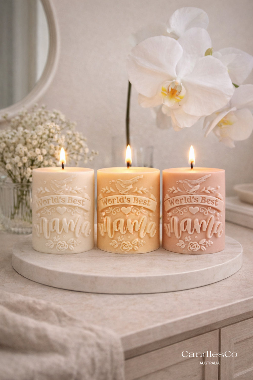 Worlds Best Mama Candle