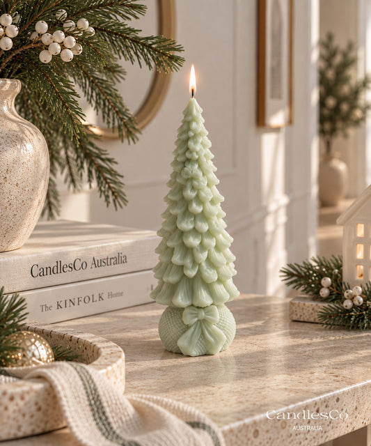 Bow Christmas Tree Candle – Handmade Soy Christmas Candle