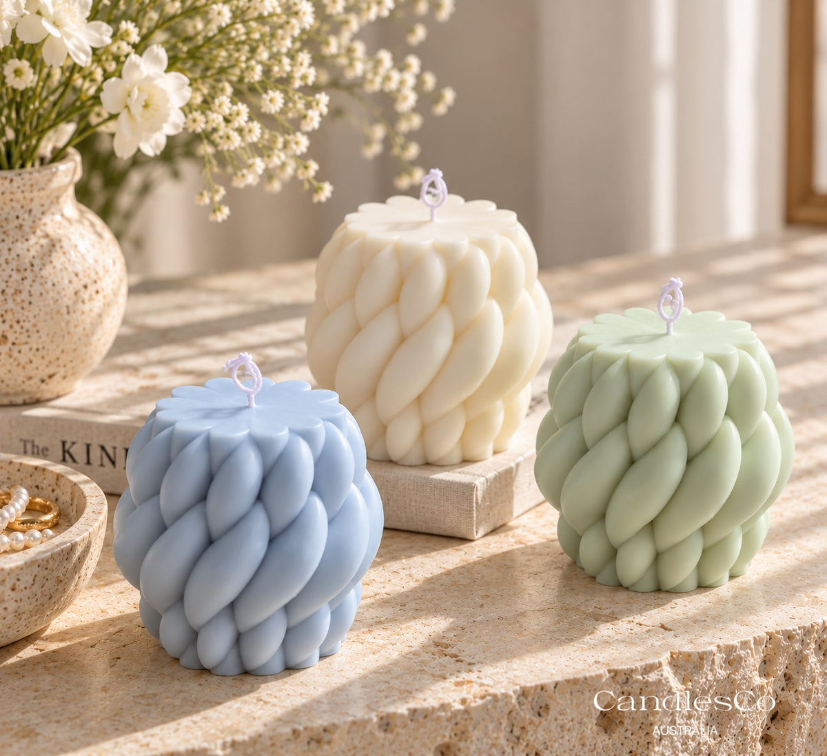 Chunky Knit Candle – Braided Soy Pillar Candle