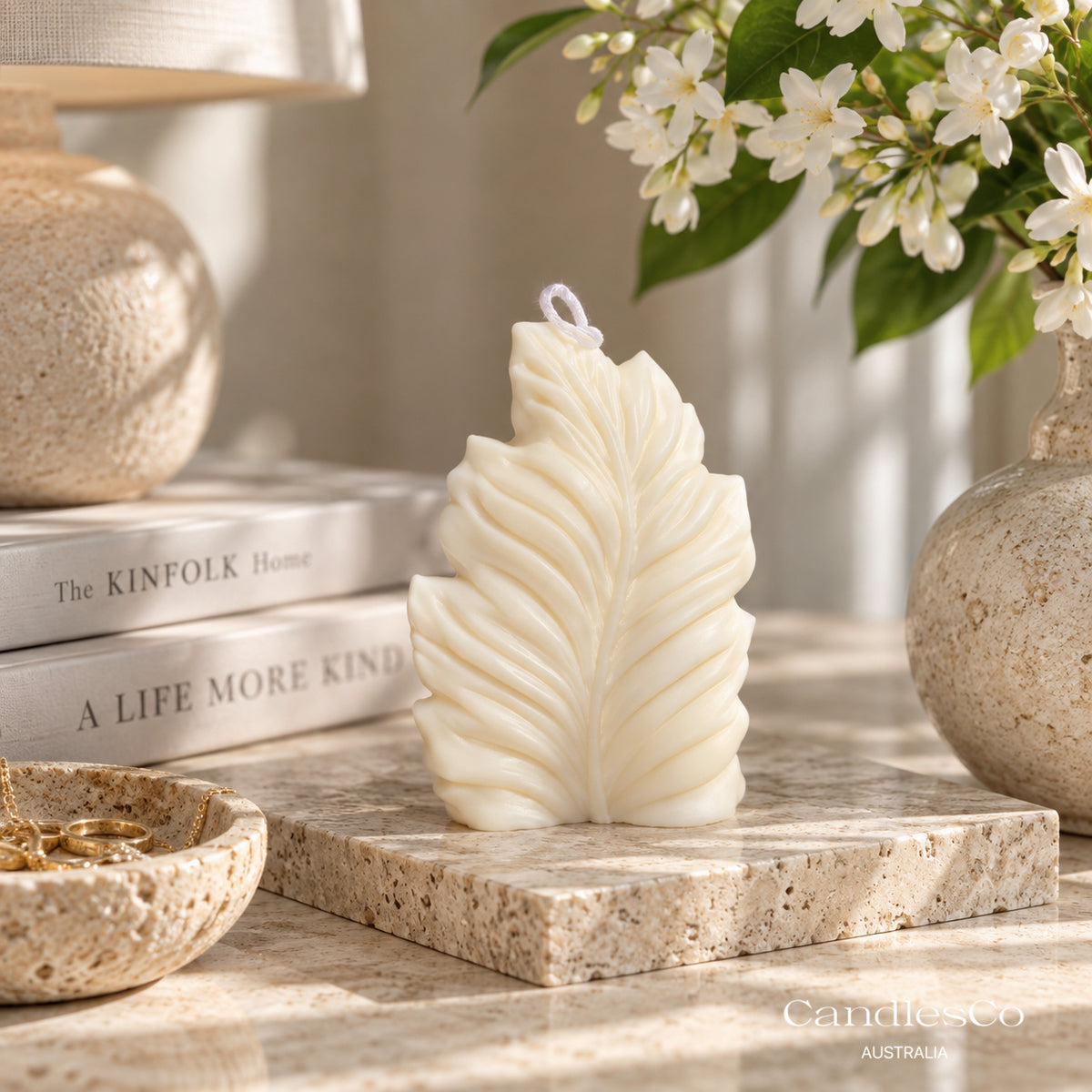Botanical Leaf Sculptural Candle