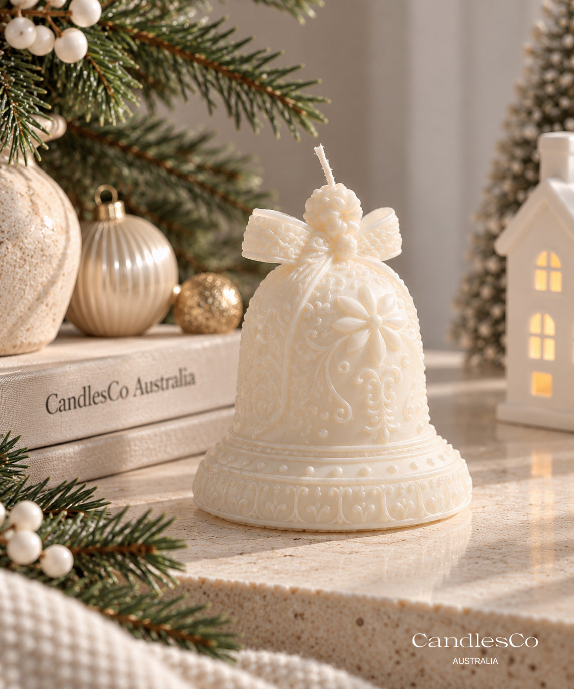 Ornamental Christmas Bell Candle – Handmade Soy Christmas Candle