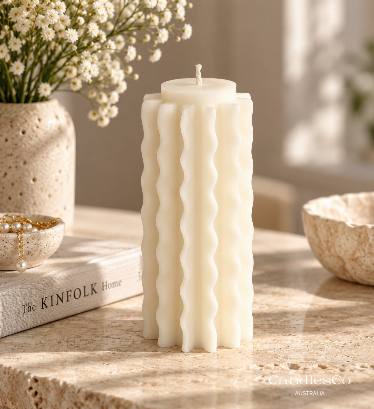 Wavy Pillar Candle