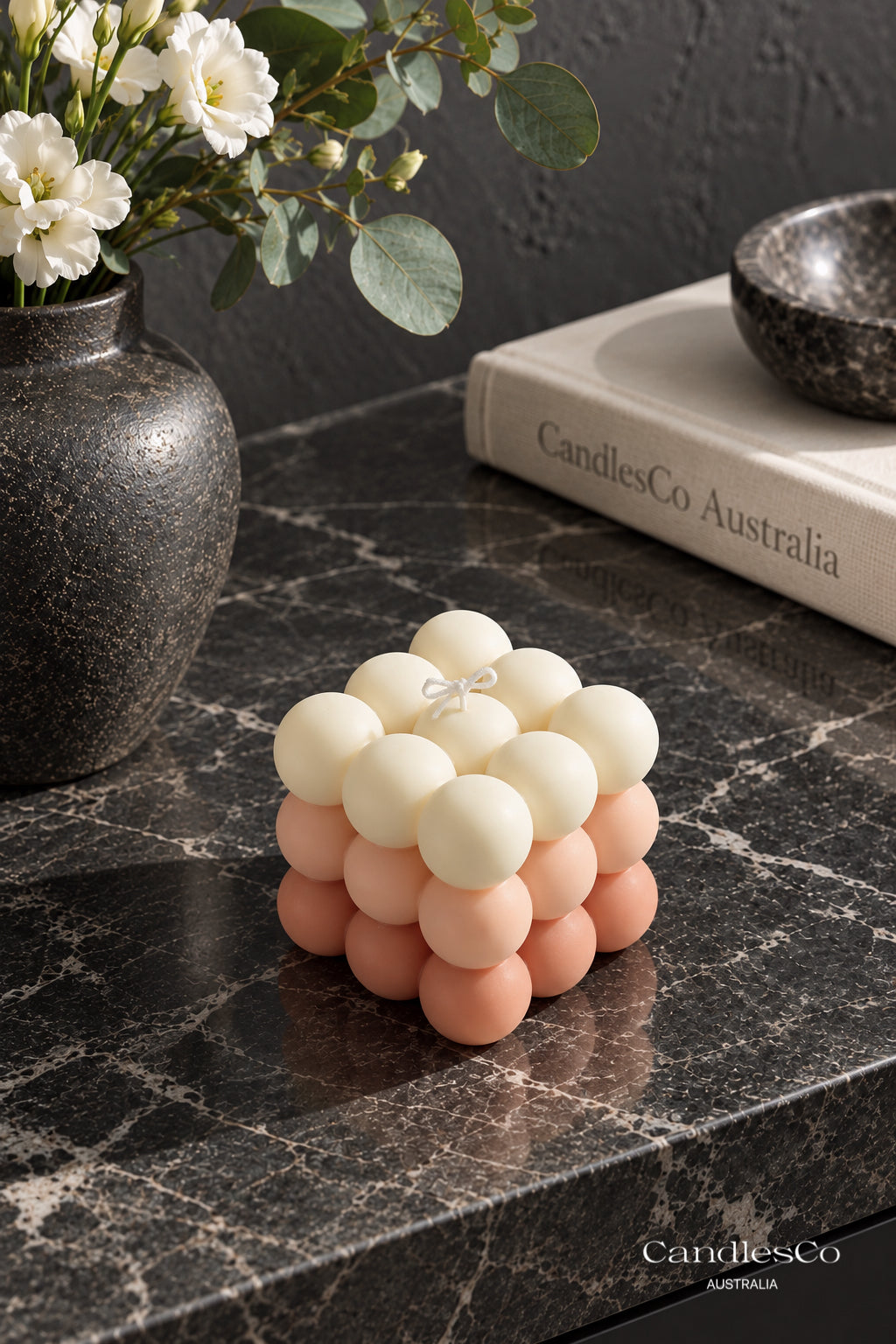 Colour Block Bubble Cube Candle – Handmade Two Tone & Three Tone Soy Candle | Modern Home Décor