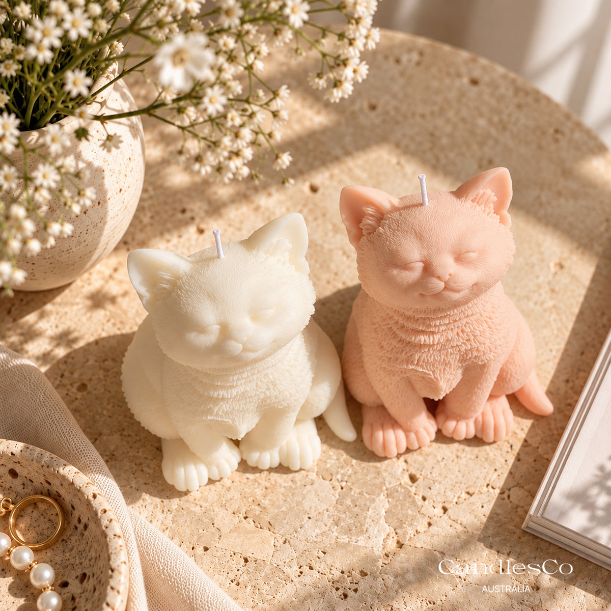 Cute Cat Candle – Handmade Soy Animal Candle