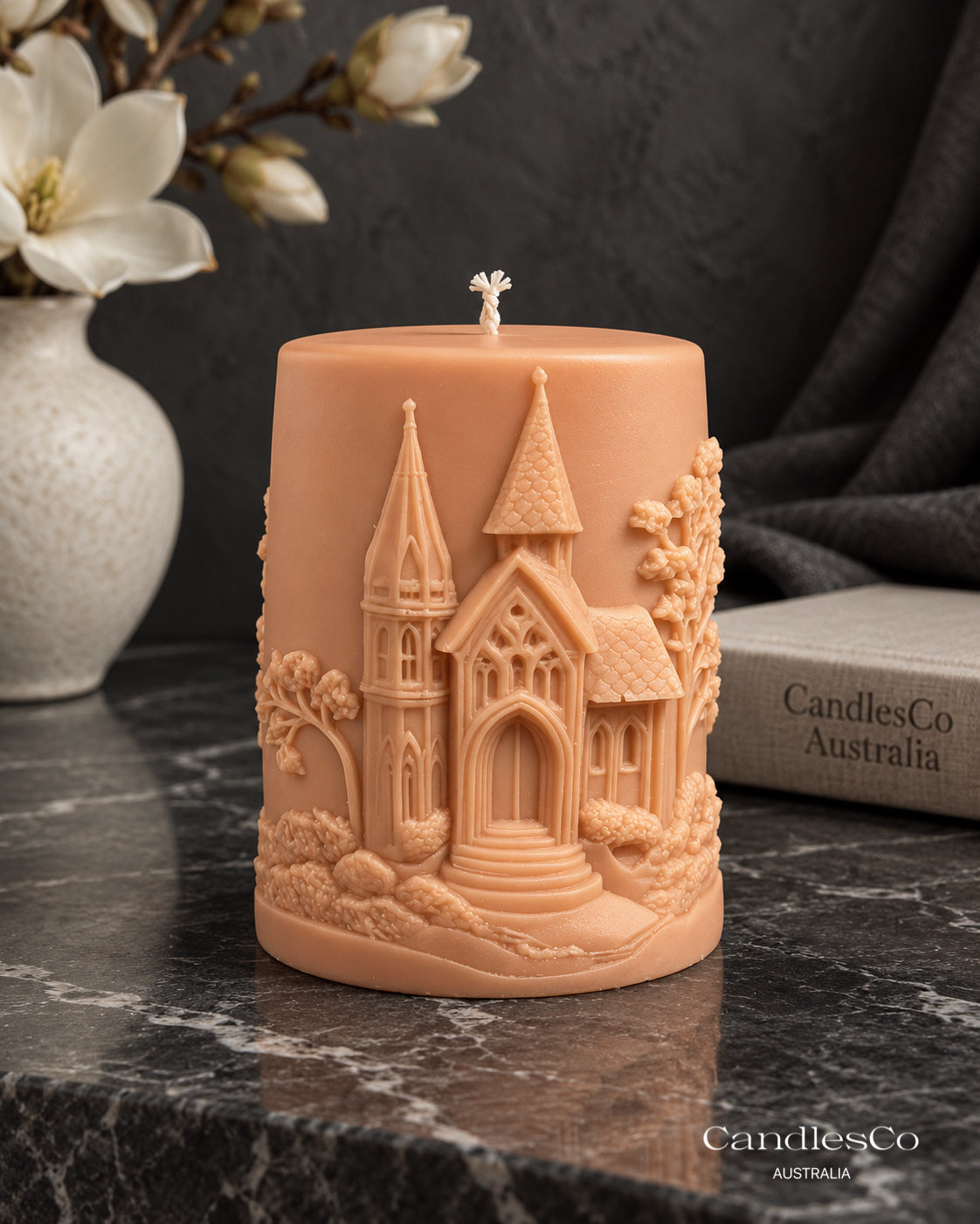 Church Pillar Candle – Handmade Unscented Soy Wax Candle