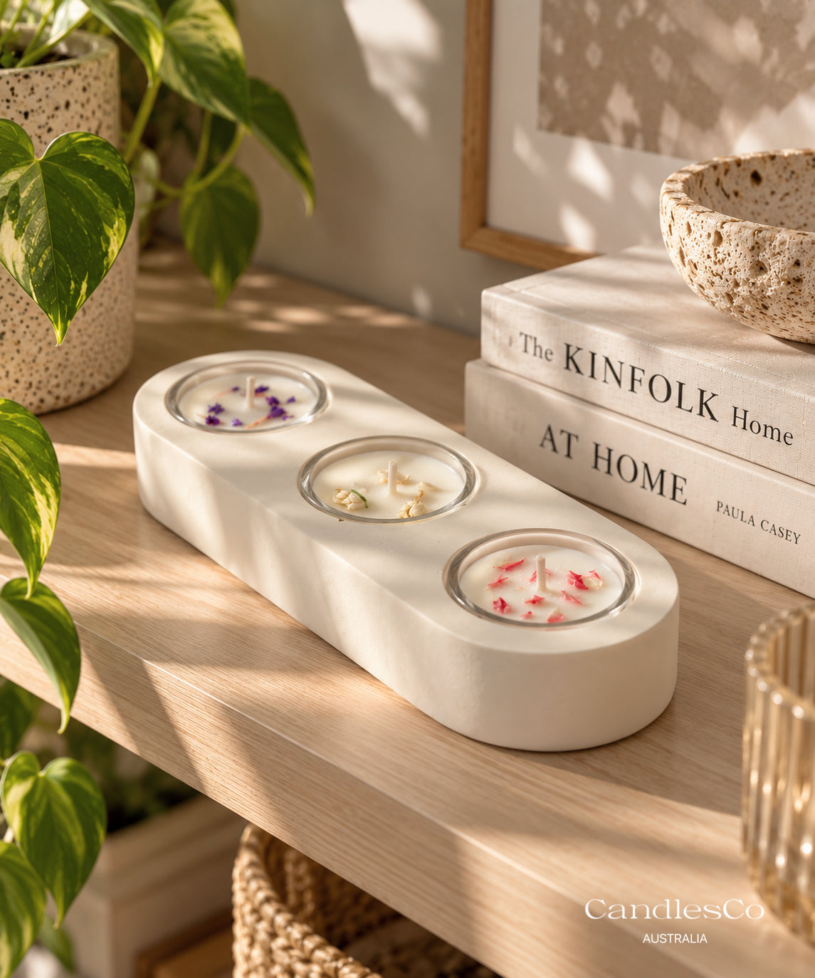 Triple Tealight Candle Holder | Handmade 3 Candle Holder