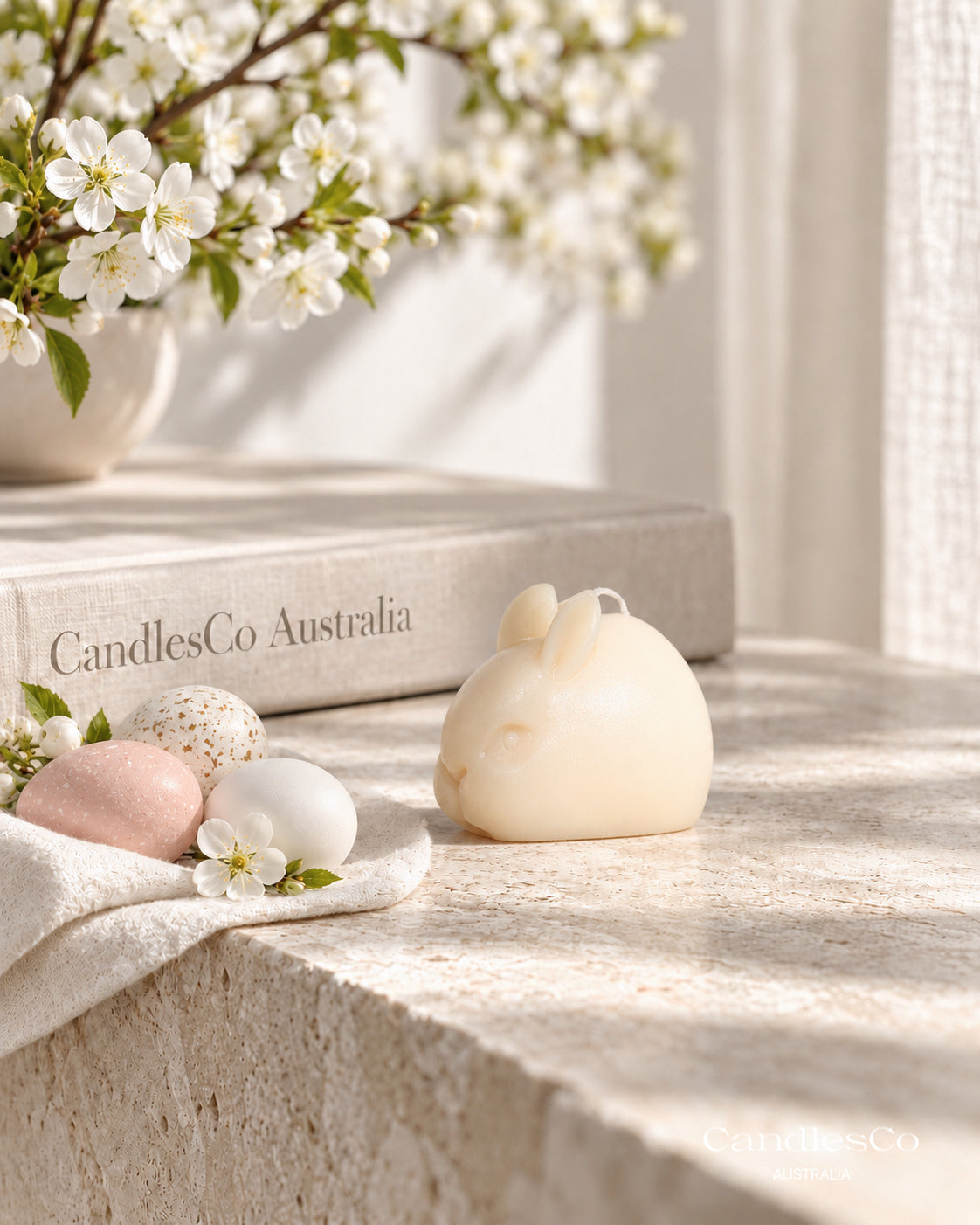 Mini Easter Bunny Candle – Handmade Unscented Soy Wax Rabbit Candle | Easter Gifts & Baby Shower Favours