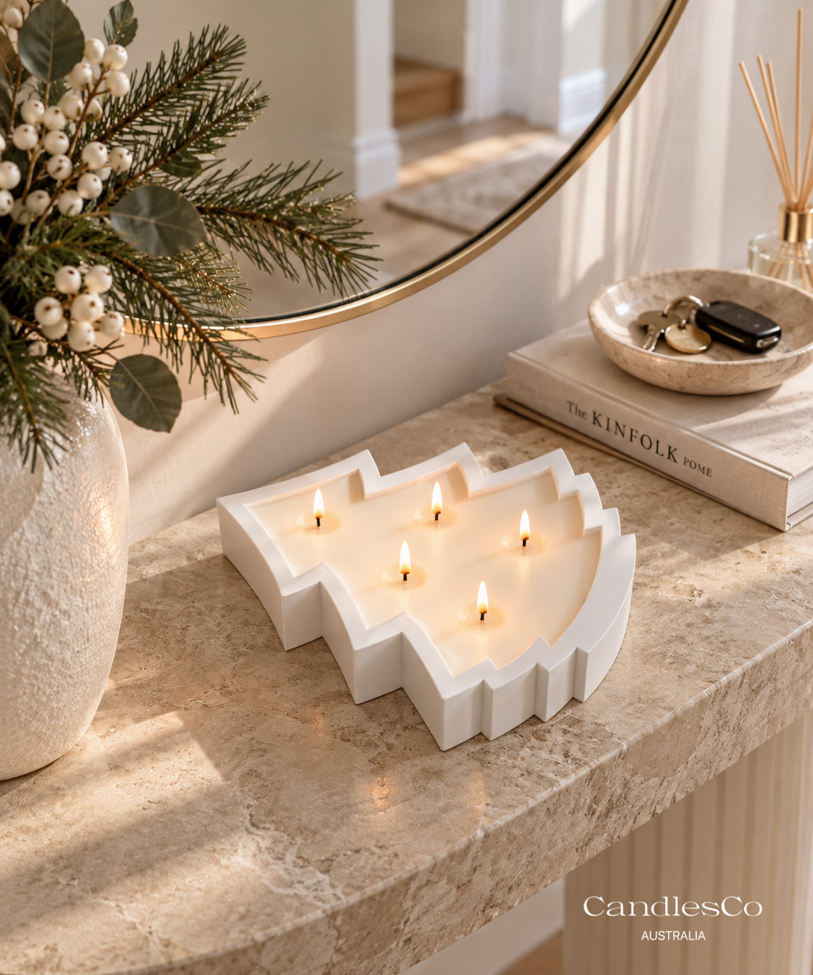 Christmas Tree Candle Bowl | Handmade Christmas Candle