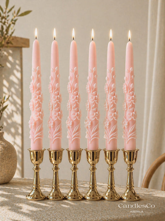 Floral Vine Taper Candle