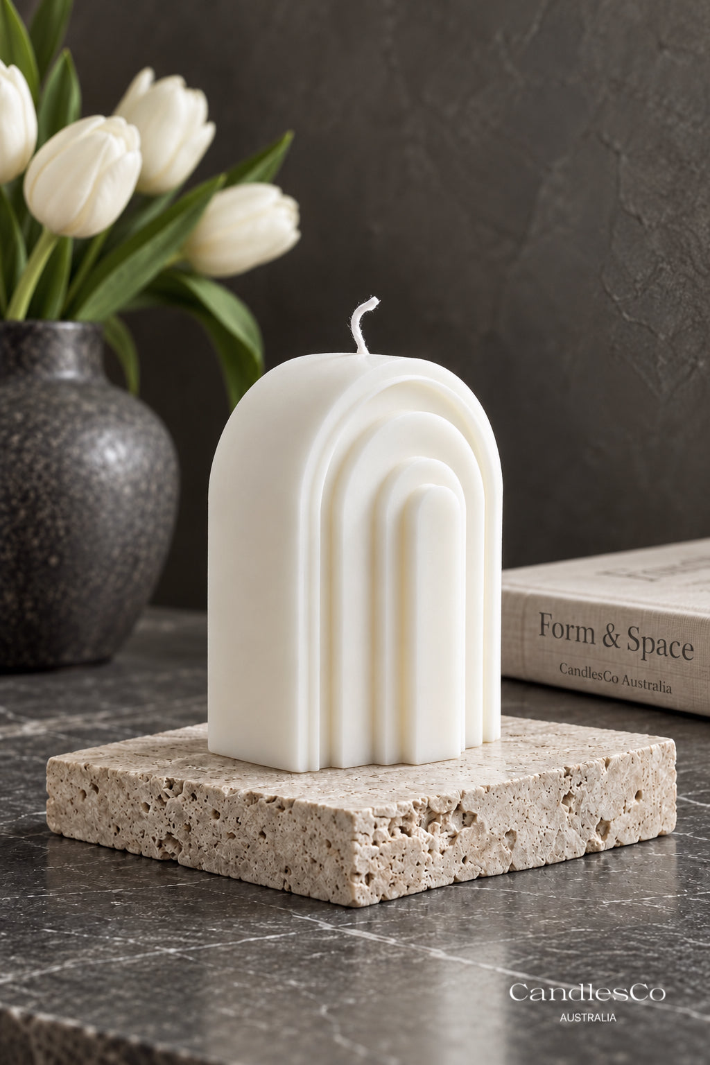 Modern Arch Rainbow Candle – Handmade Sculptural Soy Candle | Minimalist Home Décor