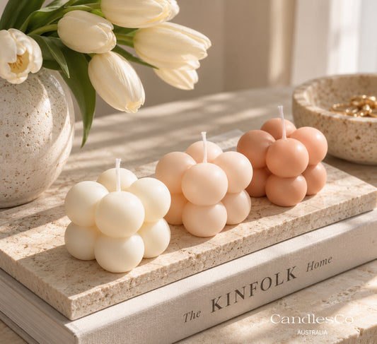 Mini Bubble Cube Candle – Handmade Soy Sculptural Candle