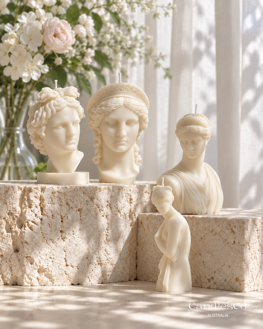 Greek Goddess Bust Candle – Sculptural Soy Wax Decor Candle