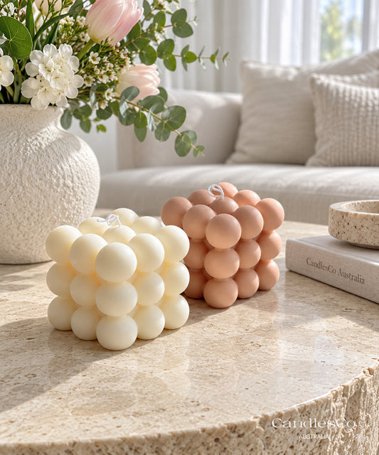 Bubble Cube Candle – Handmade Geometric Bubble Soy Candle | Modern Home Décor