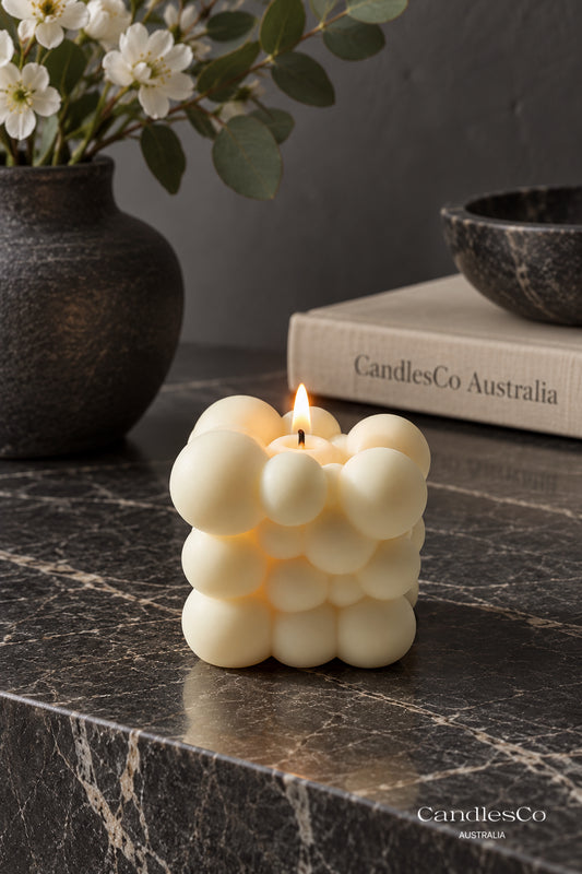 Cloud Bubble Cube Candle – Handmade 3D Bubble Soy Candle | Modern Sculptural Home Décor